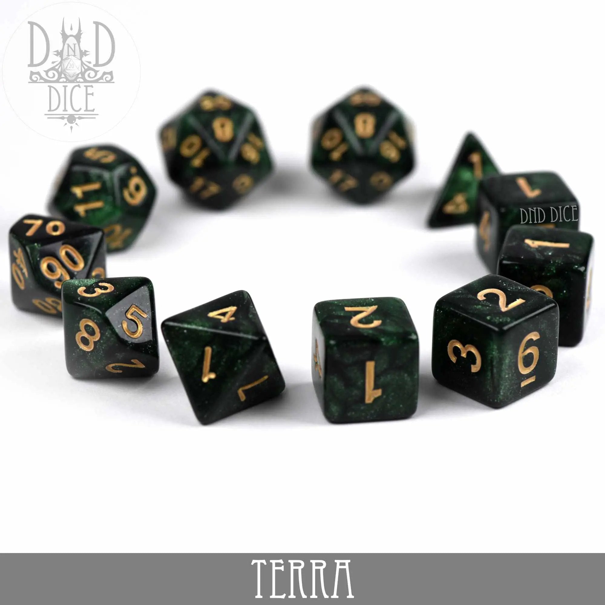Terra Galaxy 7 or 11 Dice Set by DNDDICE.COM