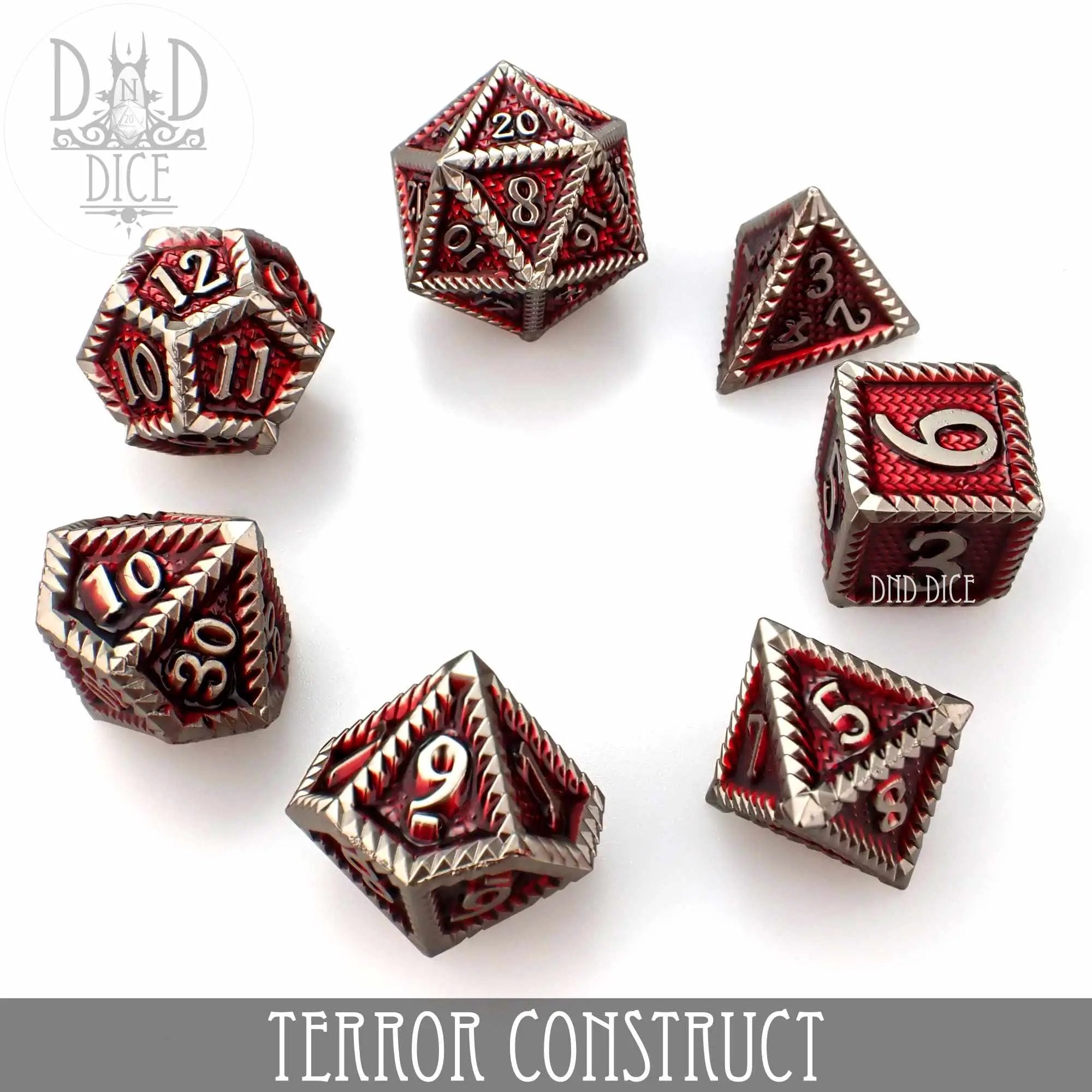 Terror Construct Metal Dice Set by DNDDICE.COM