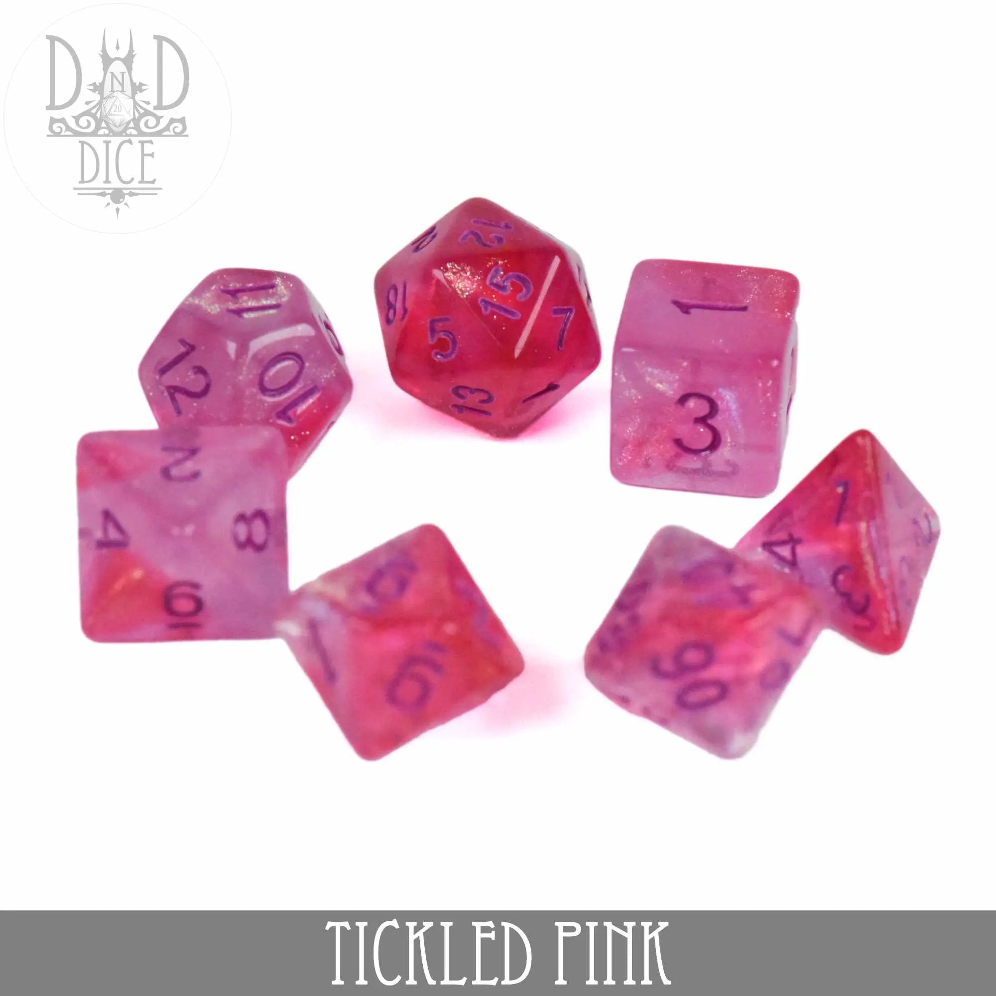 Tickled Pink Dice Set by DNDDICE.COM