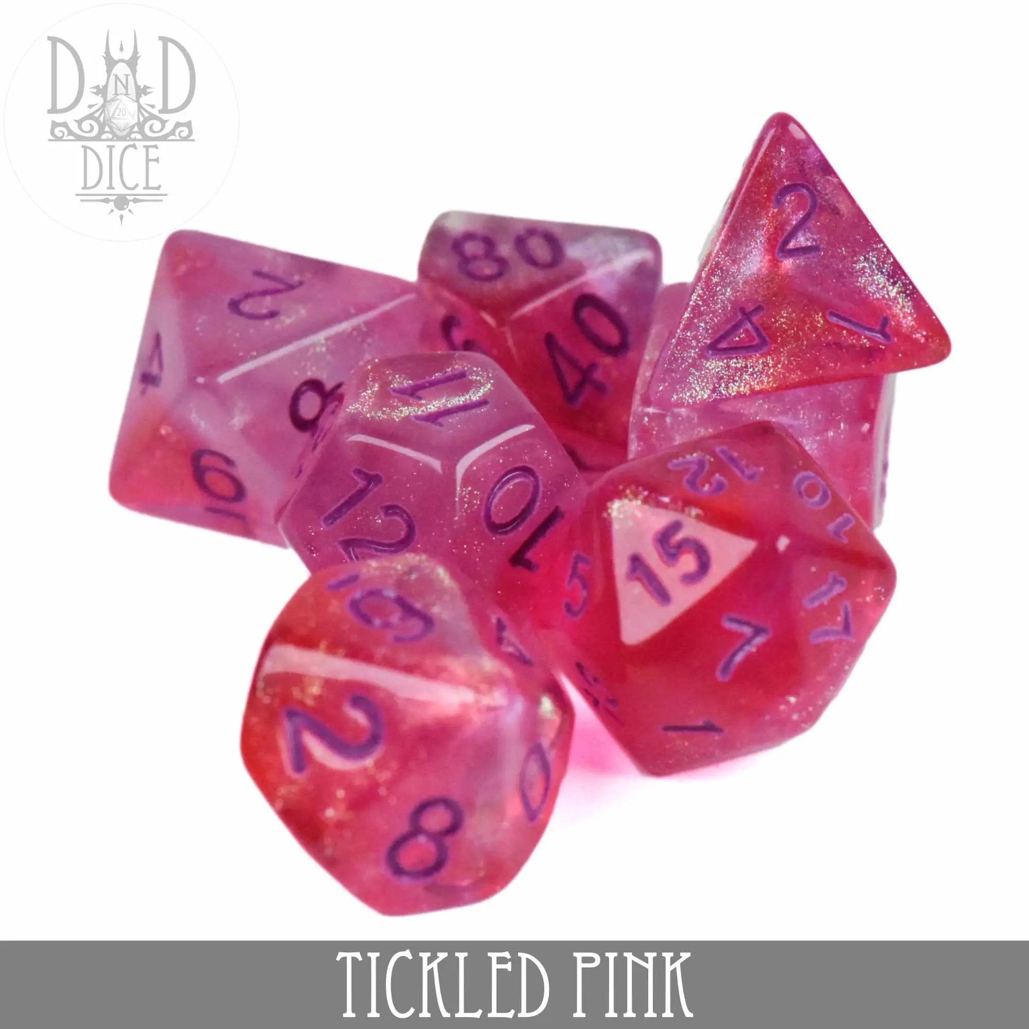 Tickled Pink Dice Set by DNDDICE.COM