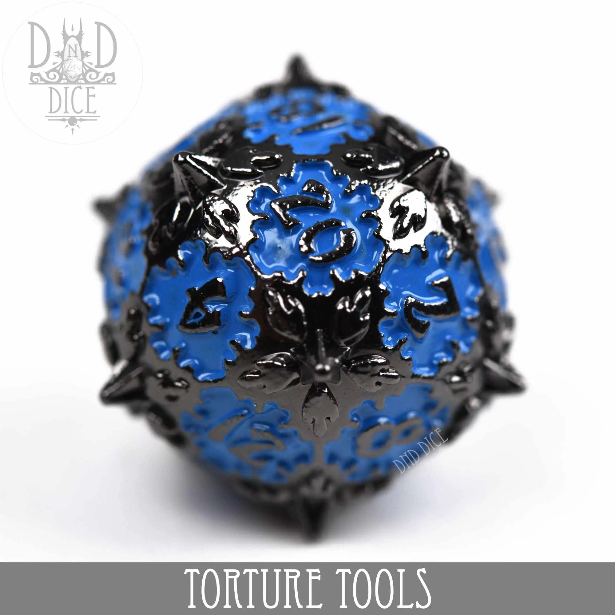 Torture Tools Blue - Metal Dice Set by DNDDICE.COM