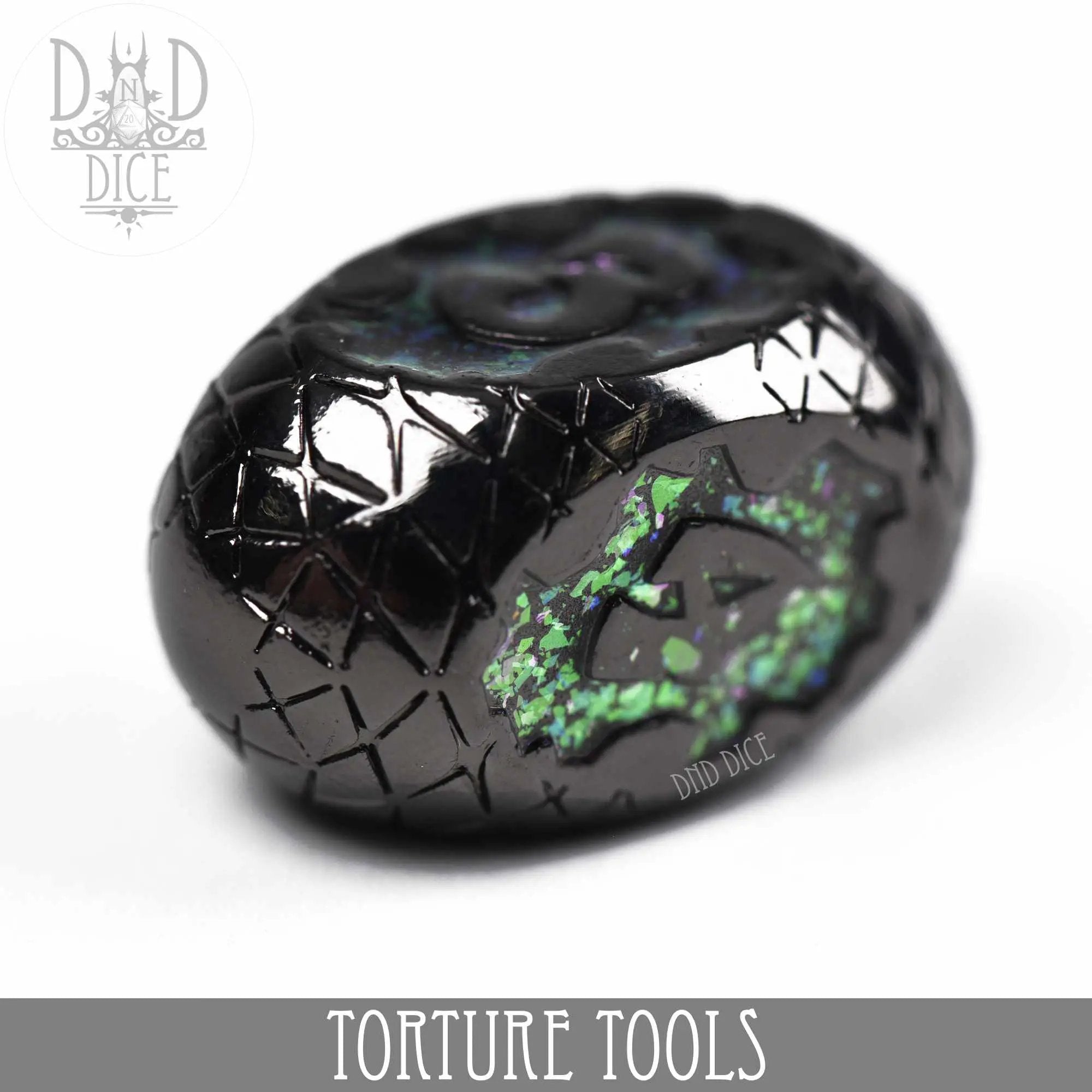 Torture Tools Blue - Metal Dice Set by DNDDICE.COM