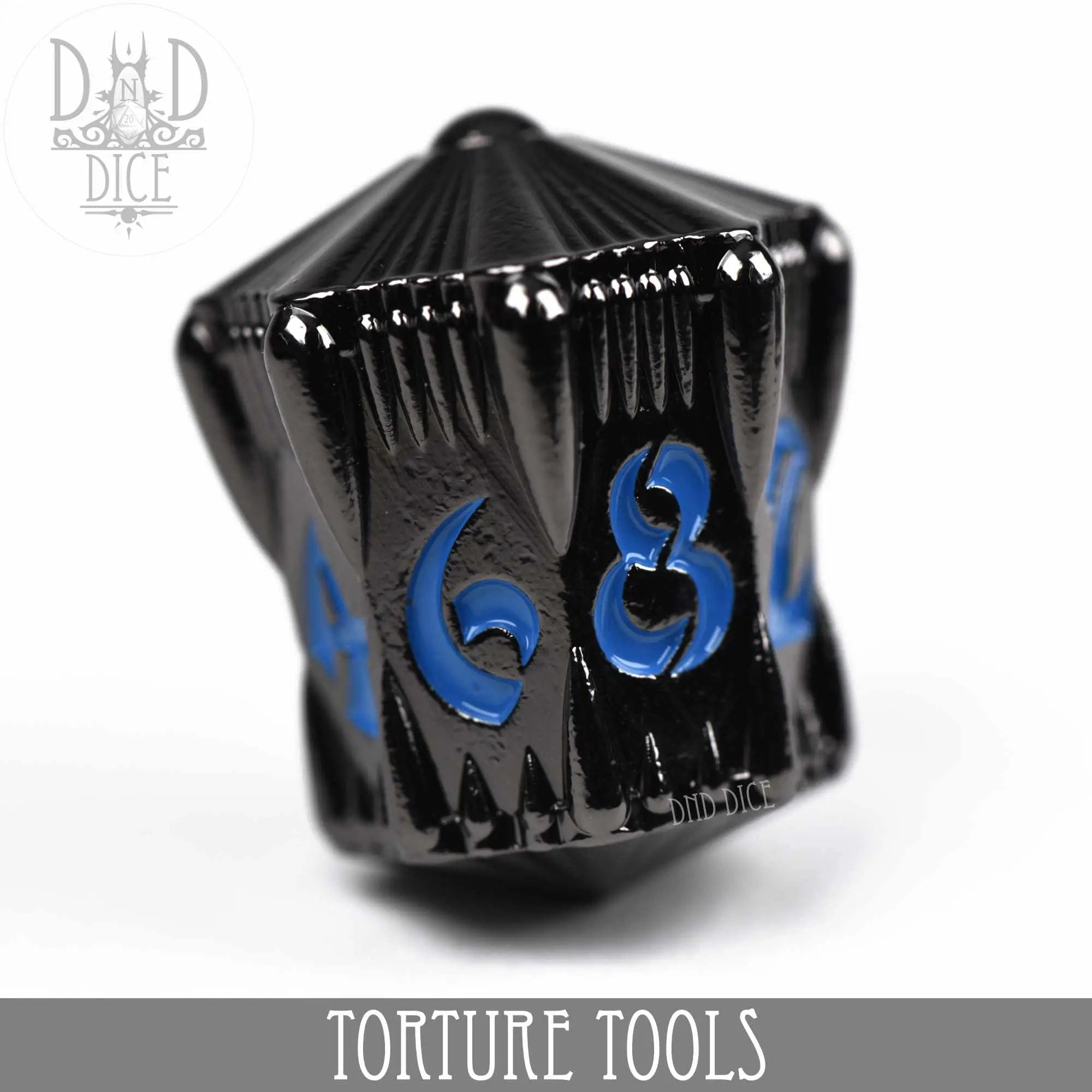 Torture Tools Blue - Metal Dice Set by DNDDICE.COM