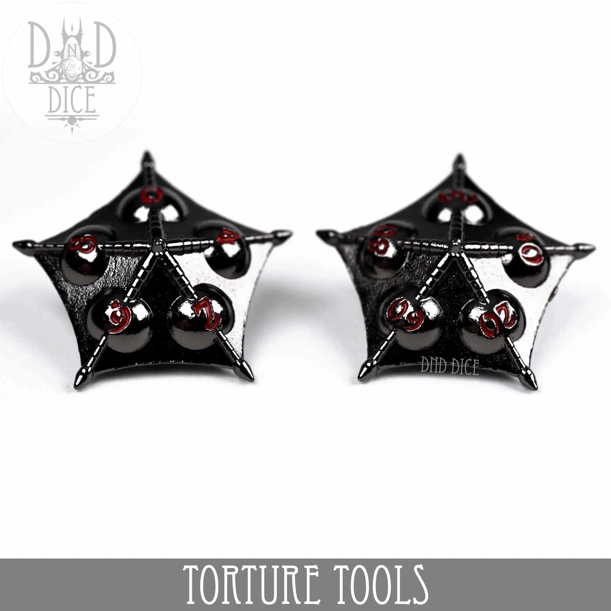 Torture Tools Red - Metal Dice Set by DNDDICE.COM