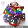 Translucent Rainbow Dice Set by DNDDICE.COM