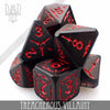 Treacherous Villainy Metal Dice Set by DNDDICE.COM
