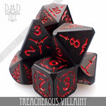 Treacherous Villainy Metal Dice Set by DNDDICE.COM