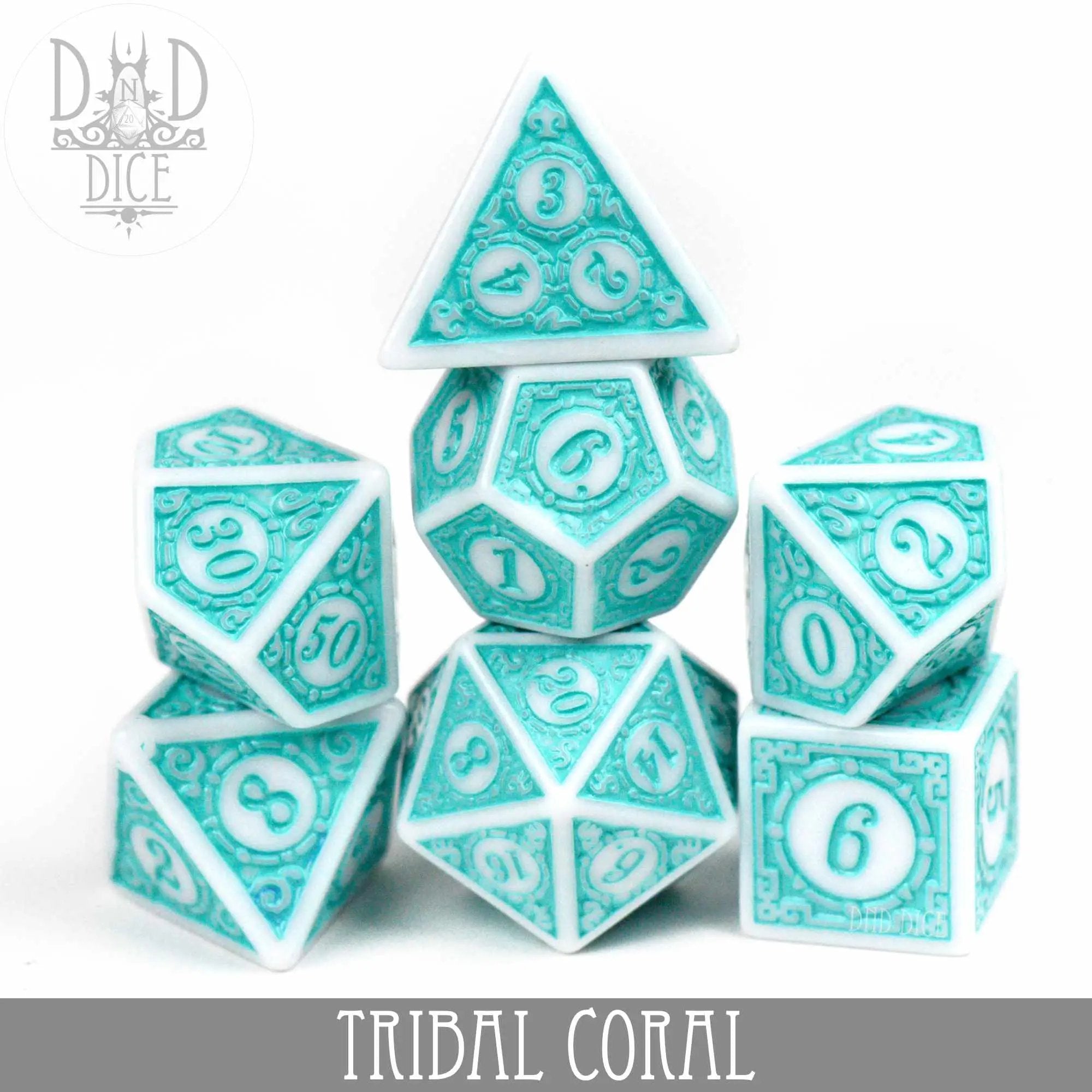 Tribal Coral Dice Set by DNDDICE.COM