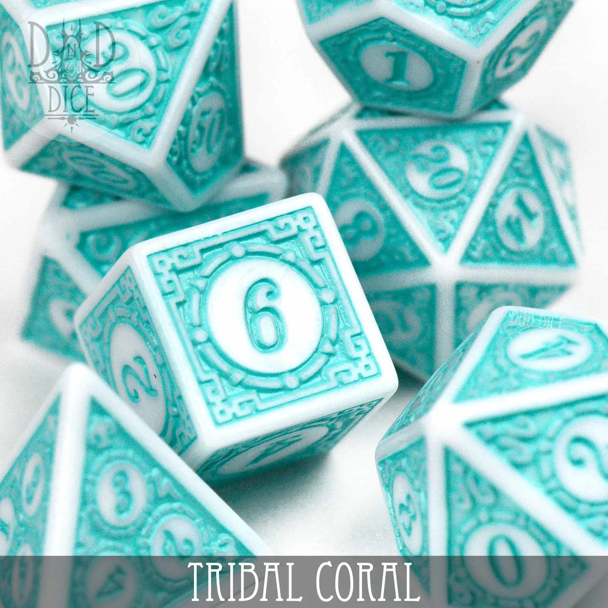 Tribal Coral Dice Set by DNDDICE.COM
