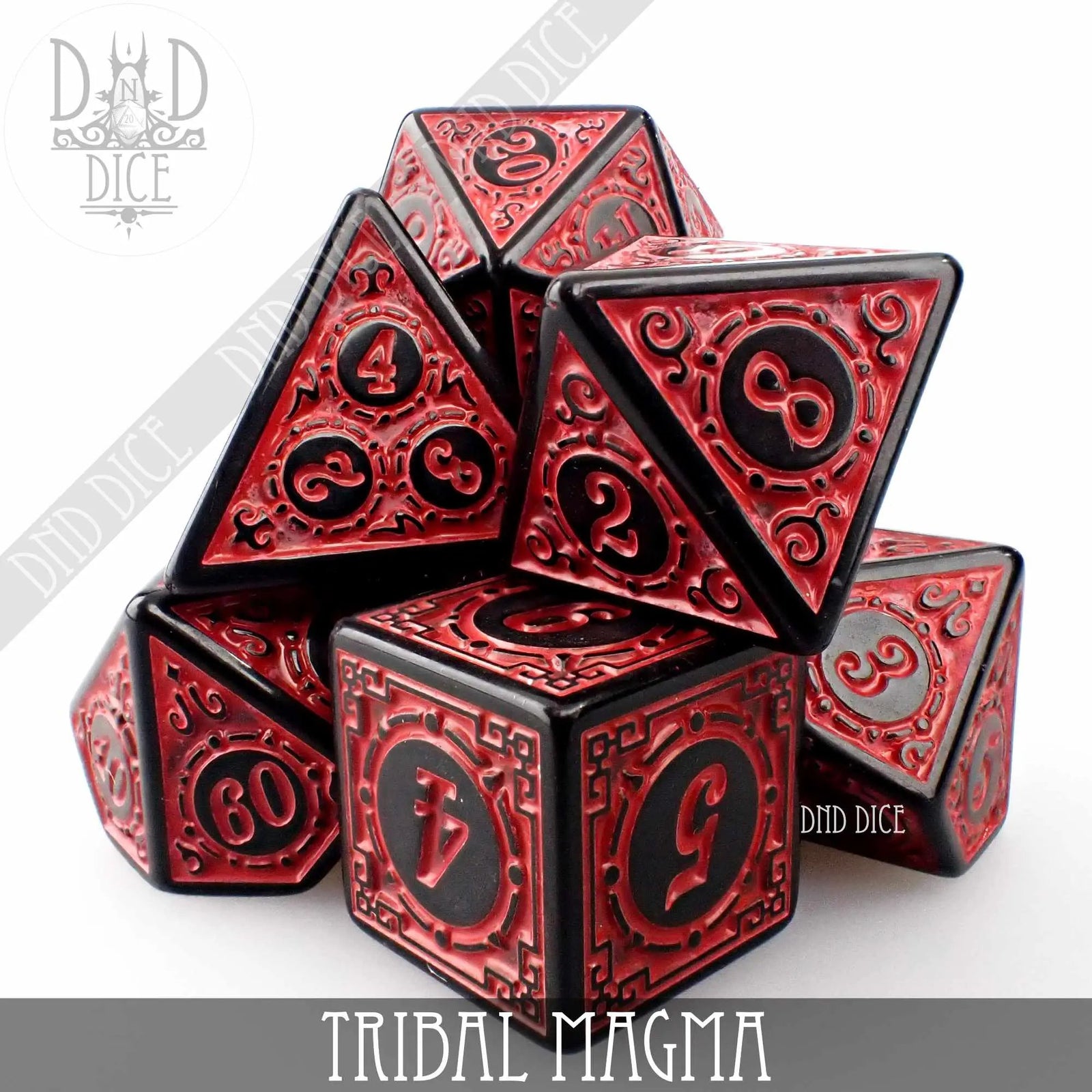 Tribal Magma Dice Set by DNDDICE.COM