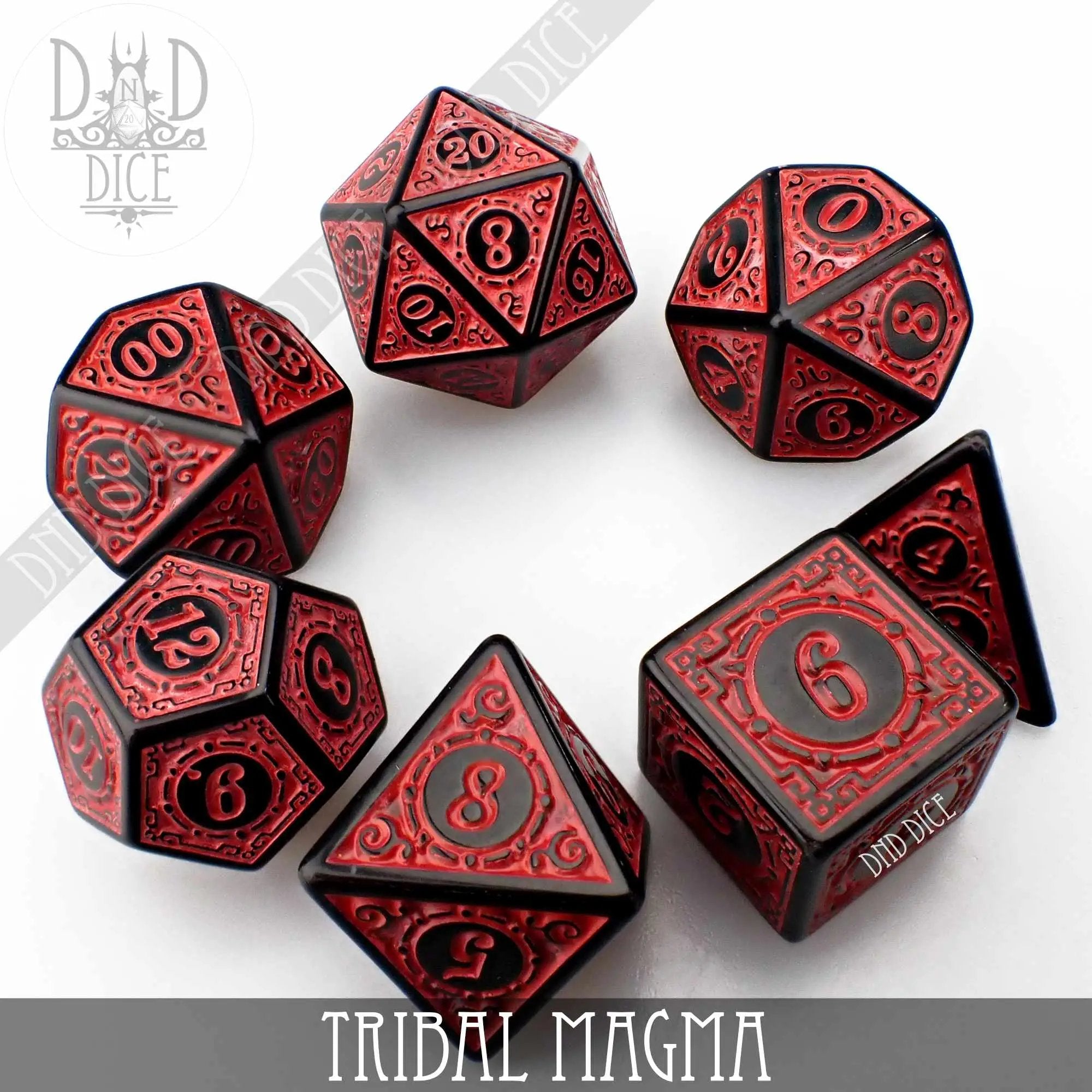 Tribal Magma Dice Set by DNDDICE.COM