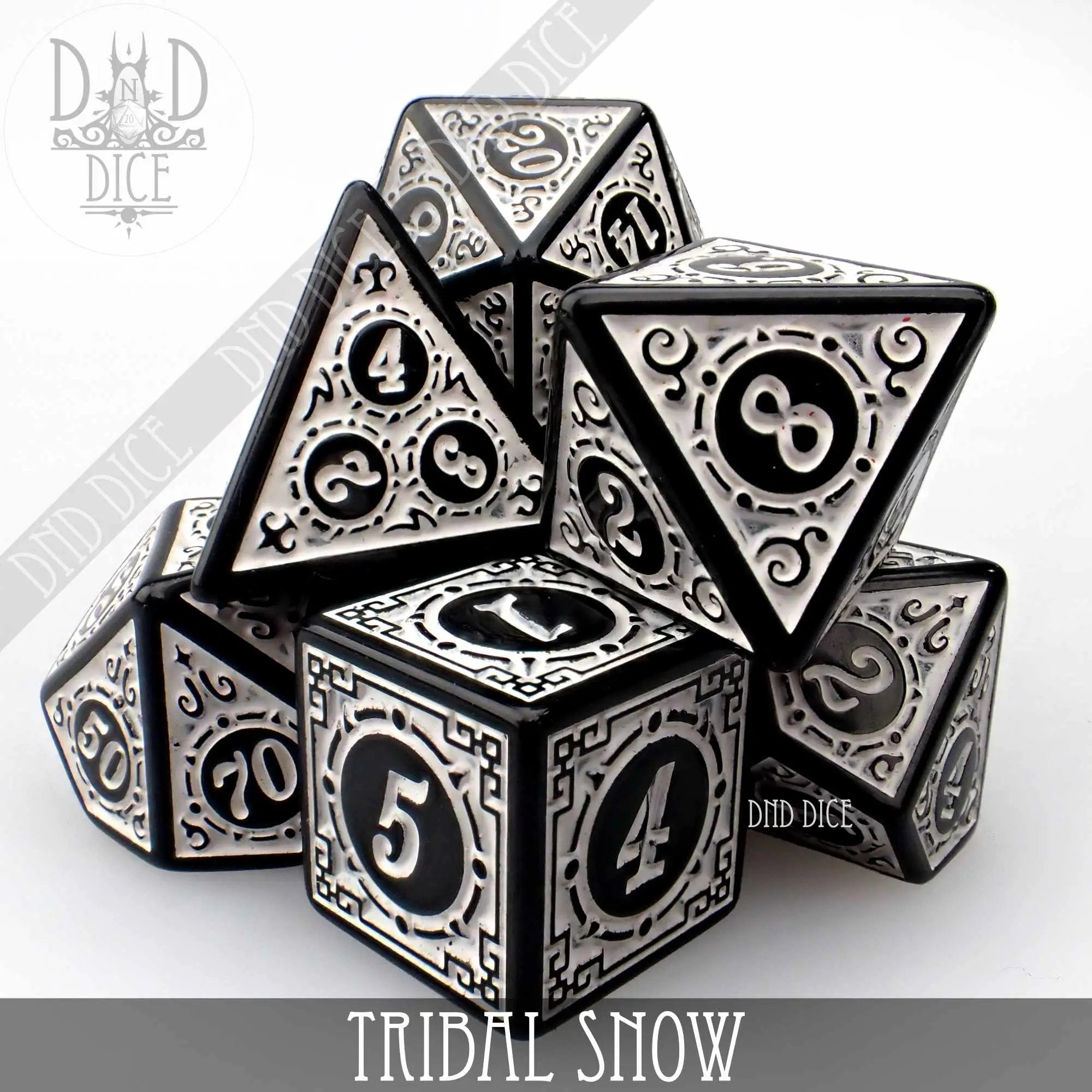 Tribal Snow Dice Set by DNDDICE.COM
