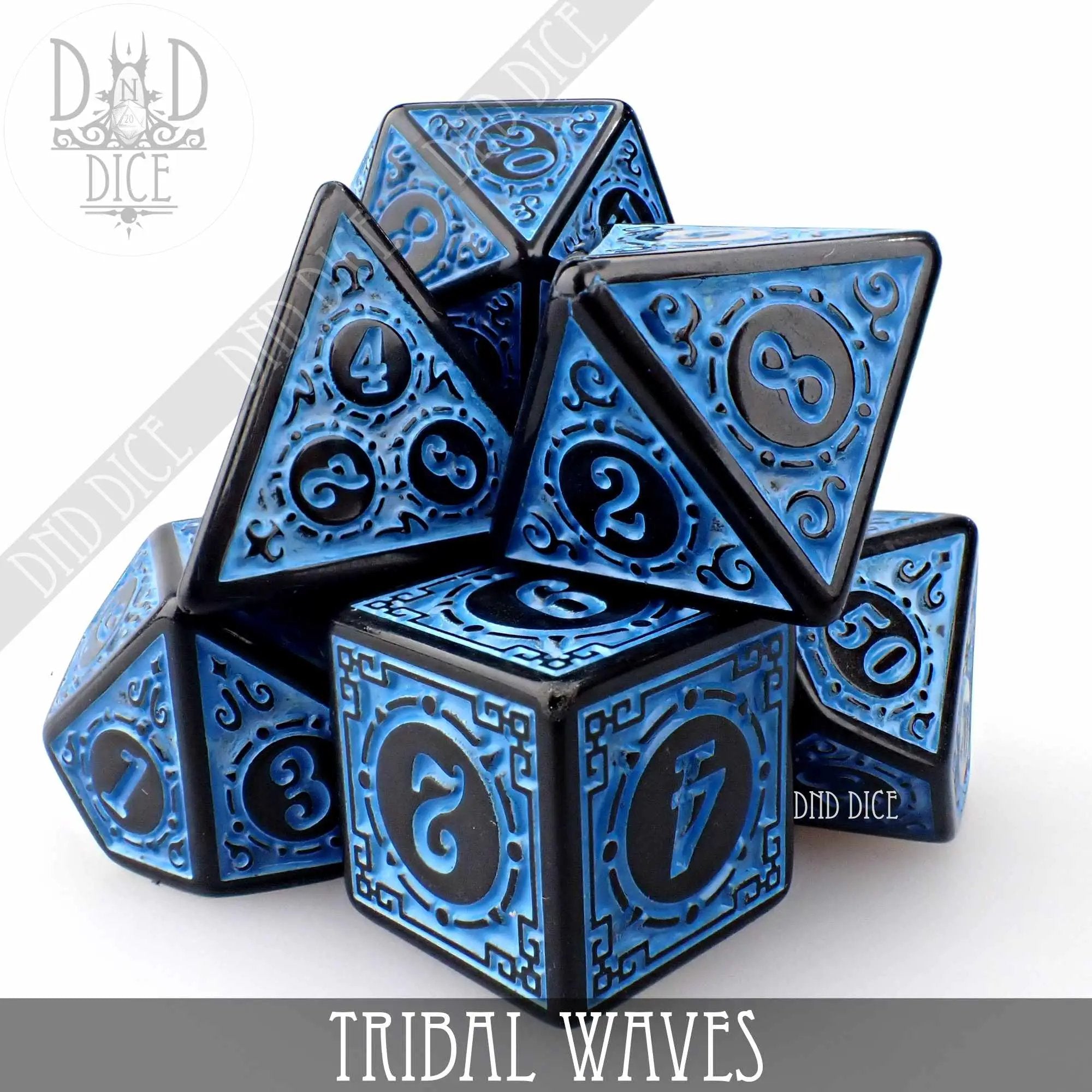Tribal Waves Dice Set by DNDDICE.COM