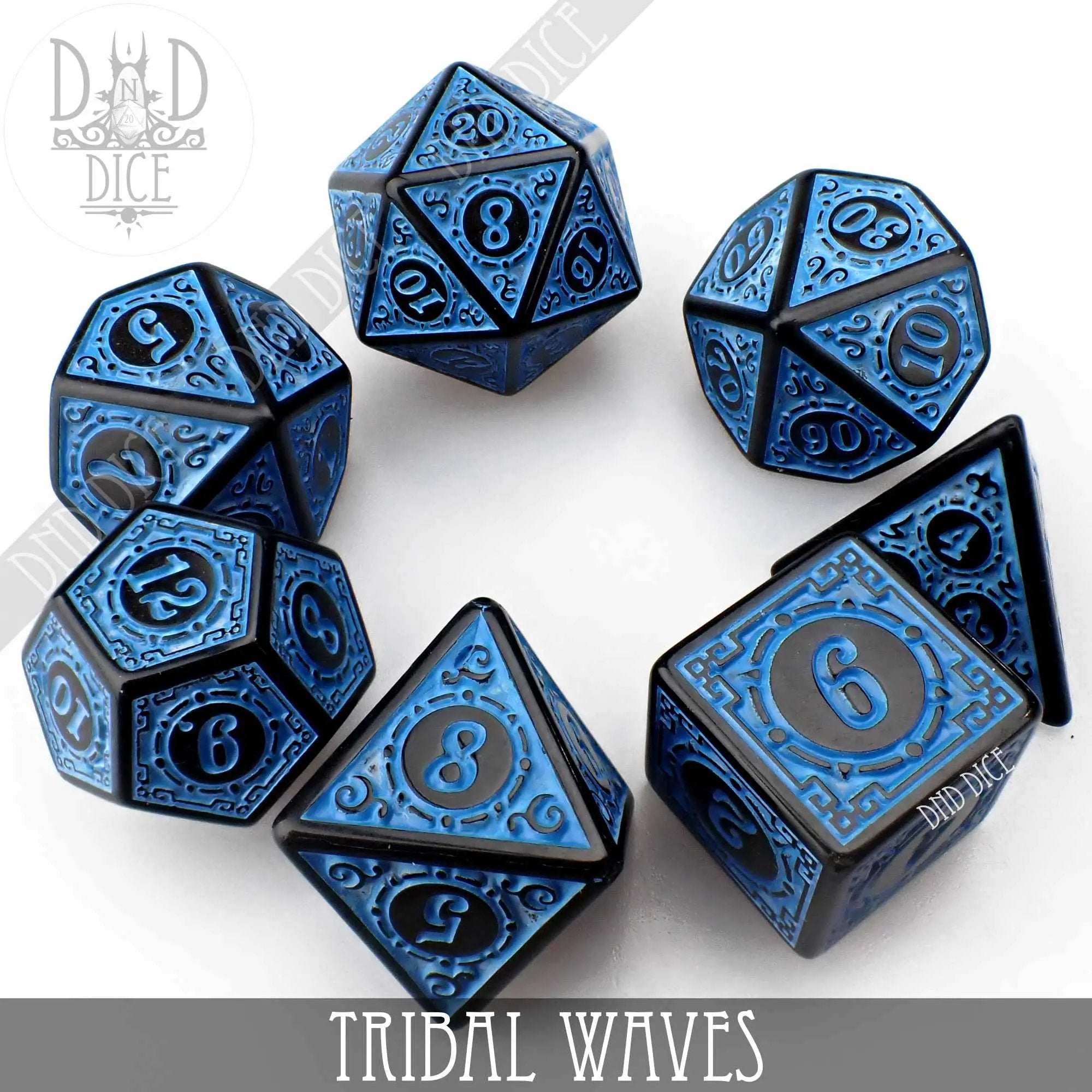 Tribal Waves Dice Set by DNDDICE.COM