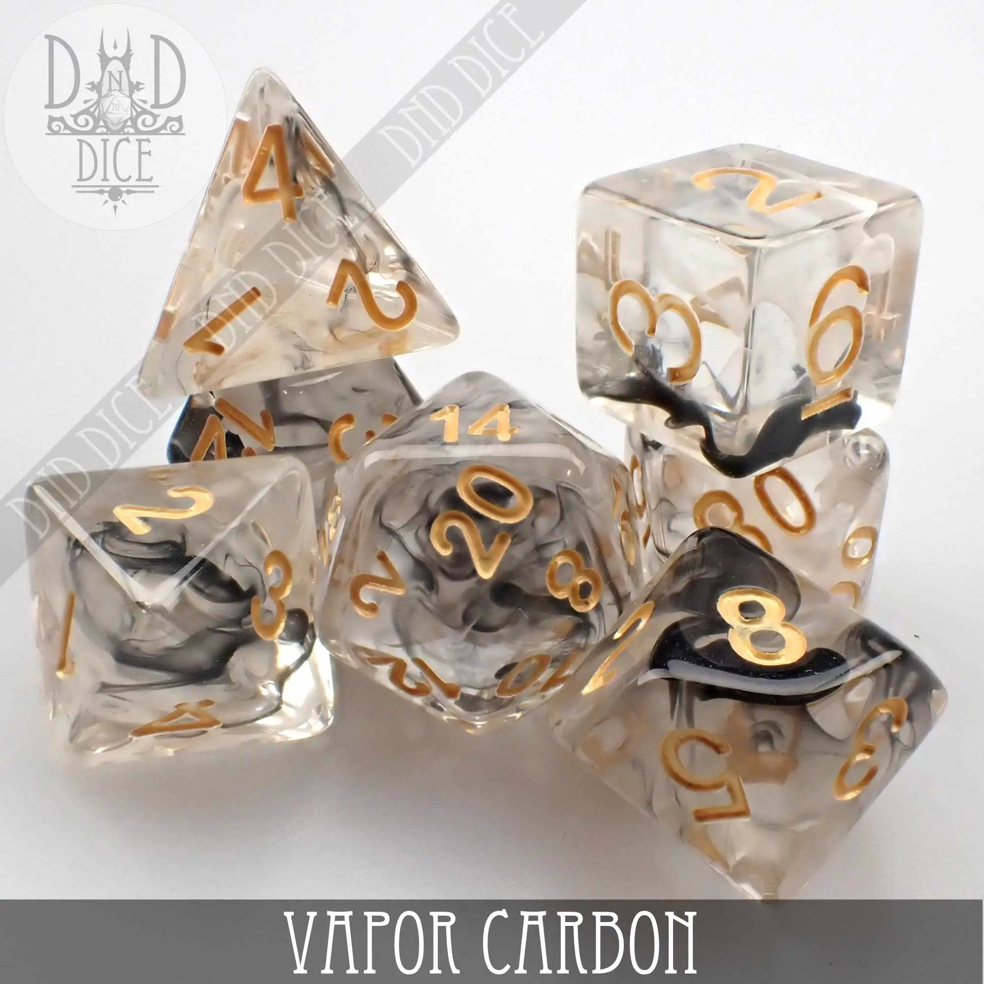 Vapor Carbon Dice Set by DNDDICE.COM