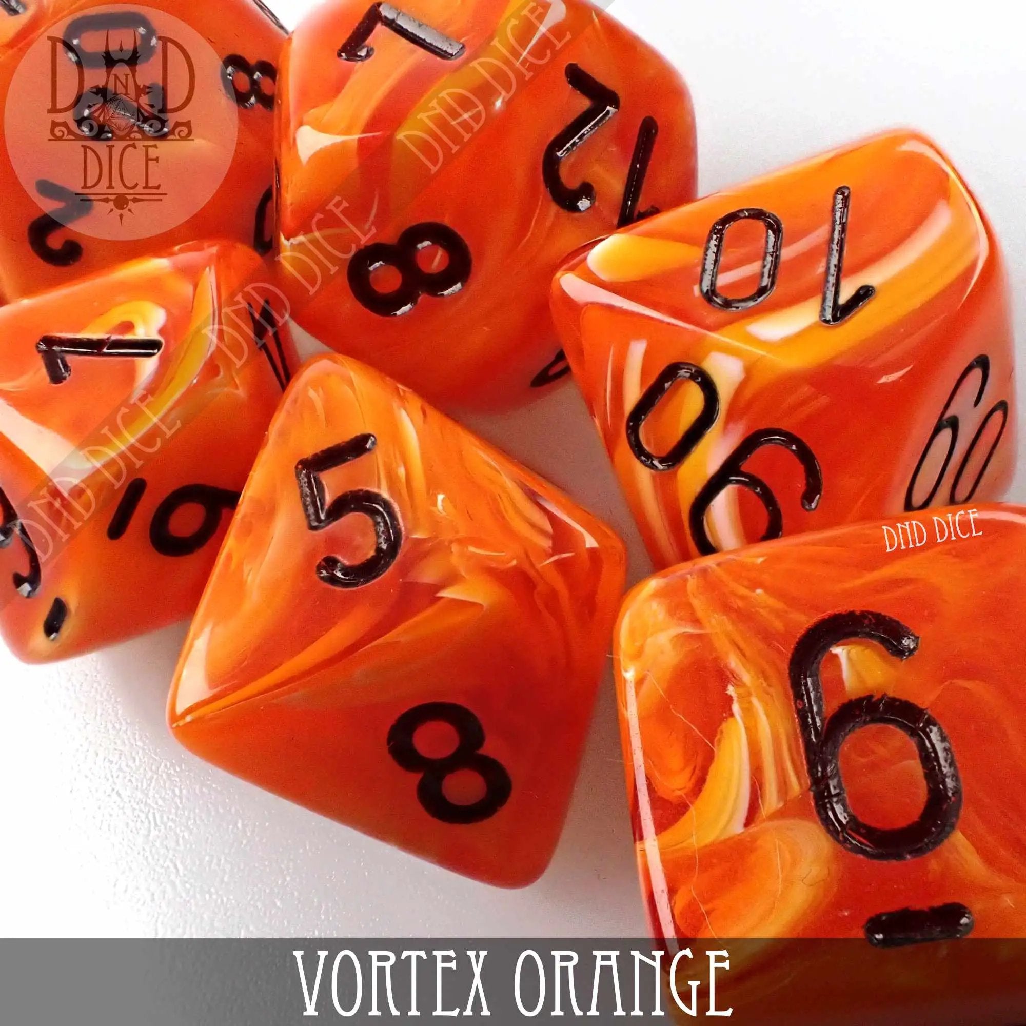 Vortex Orange Dice Set by DNDDICE.COM