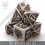 The Witcher Dice Set and Coin - Geralt by DNDDICE.COM