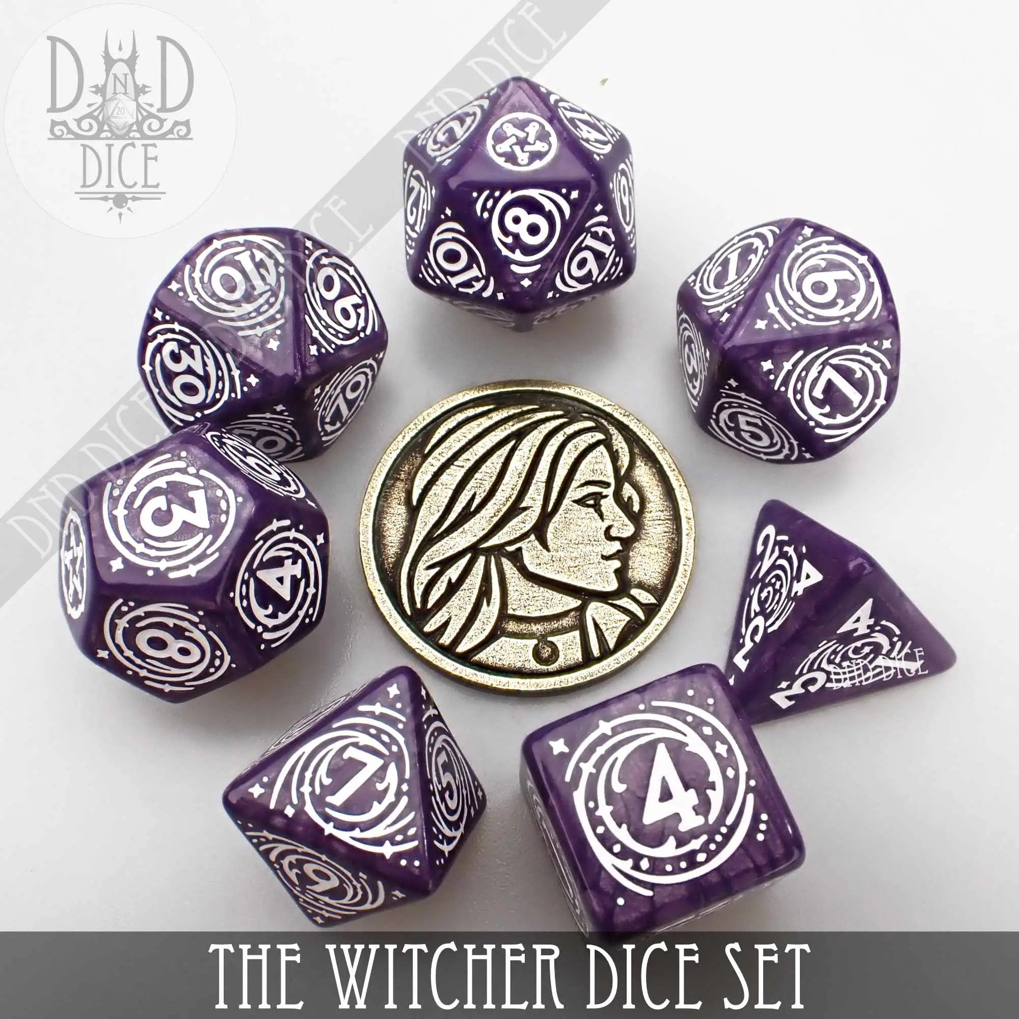 The Witcher Dice Set and Coin - Yennefer by DNDDICE.COM