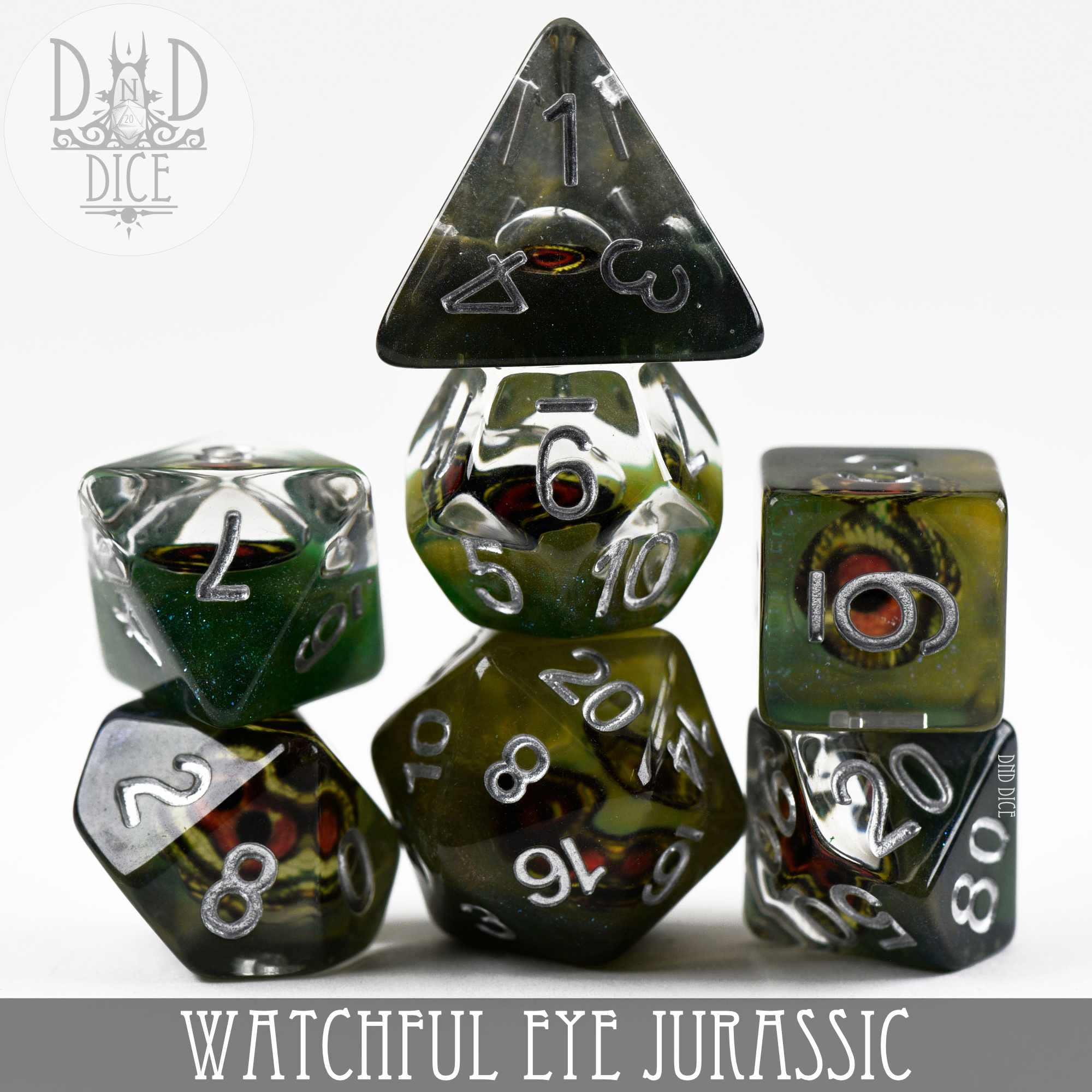 Watchful Eye - Jurassic Dice Set by DNDDICE.COM