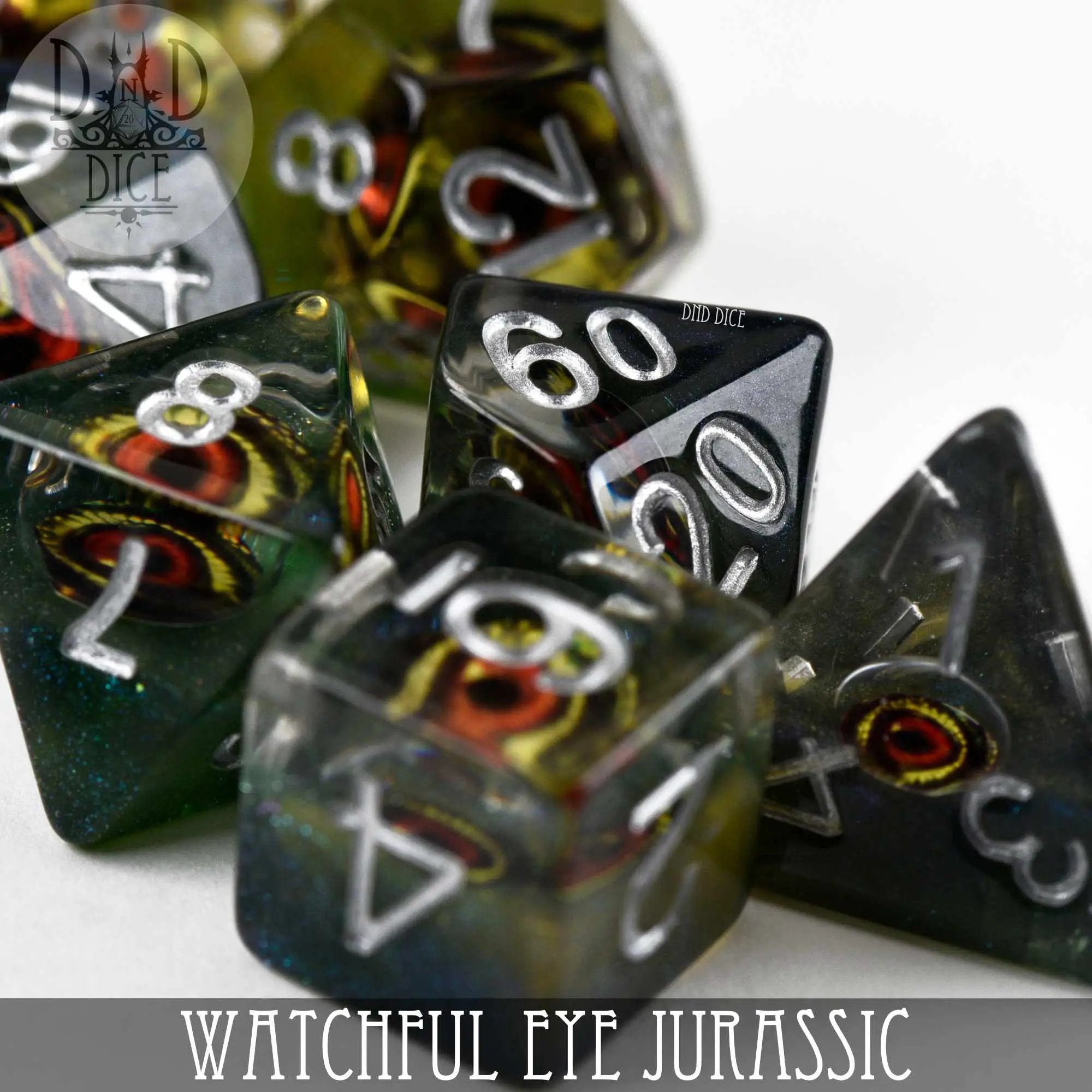Watchful Eye - Jurassic Dice Set by DNDDICE.COM