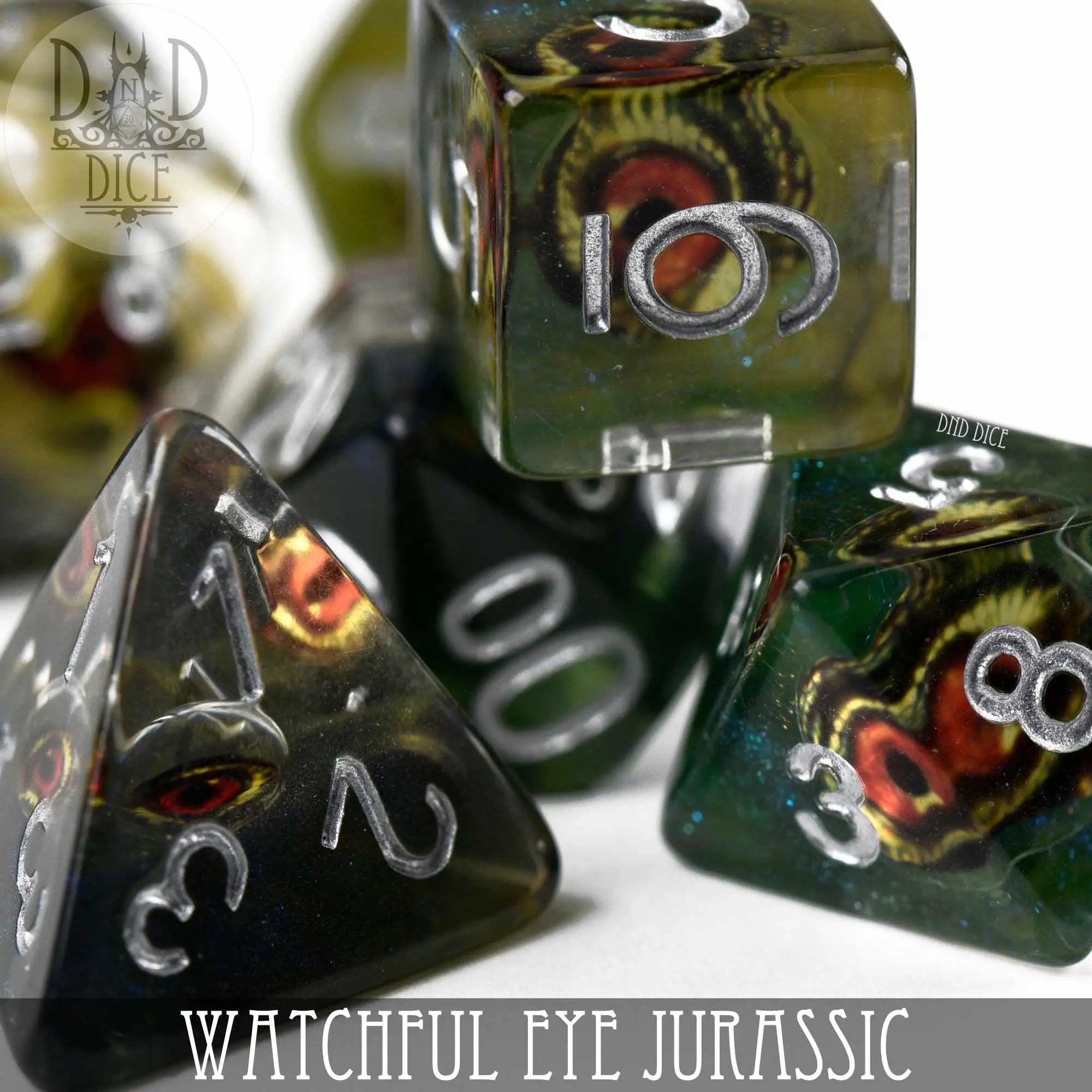 Watchful Eye - Jurassic Dice Set by DNDDICE.COM