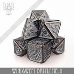Windswept Battlefield Metal Dice Set by DNDDICE.COM