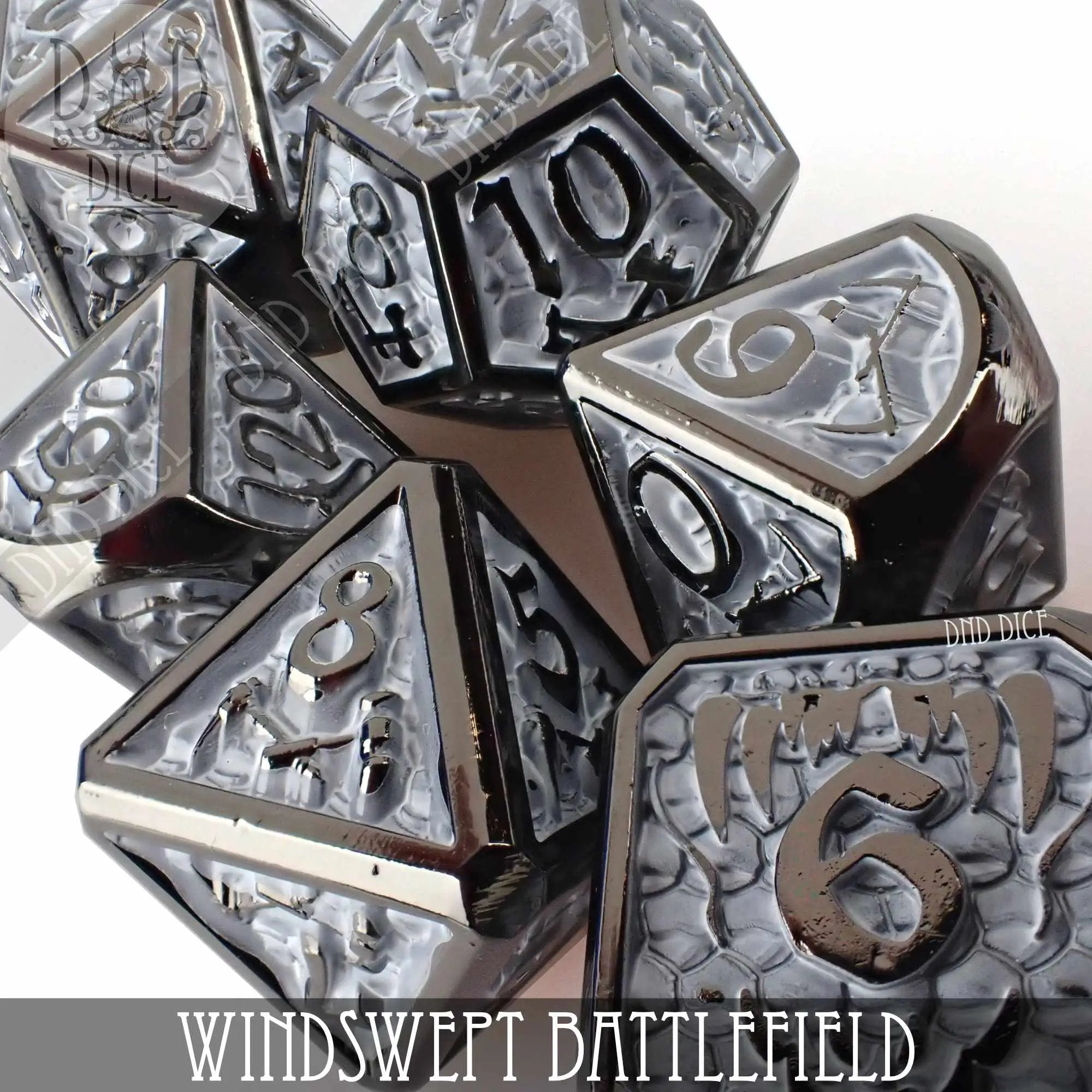 Windswept Battlefield Metal Dice Set by DNDDICE.COM