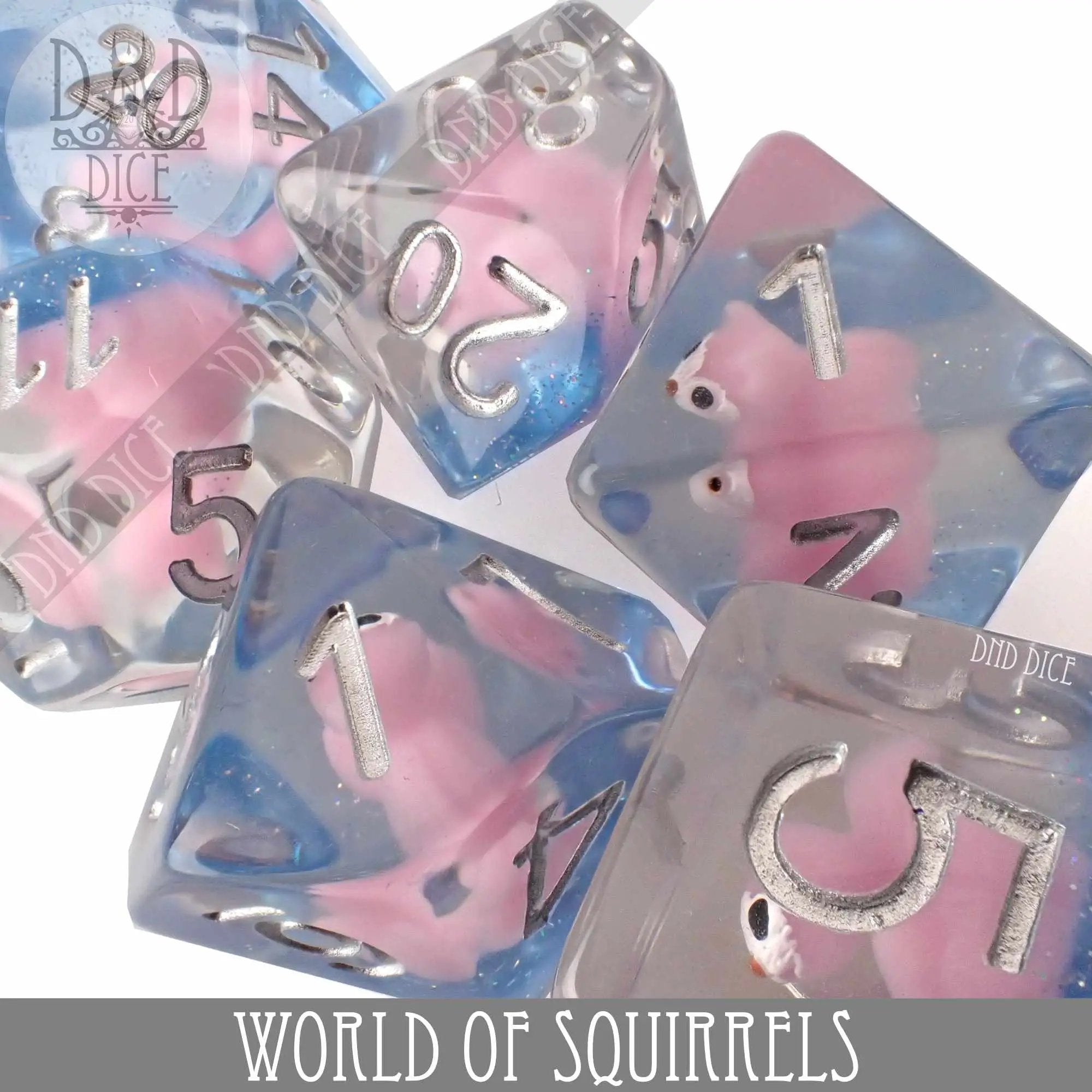 World of Squirrels Dice Set by DNDDICE.COM