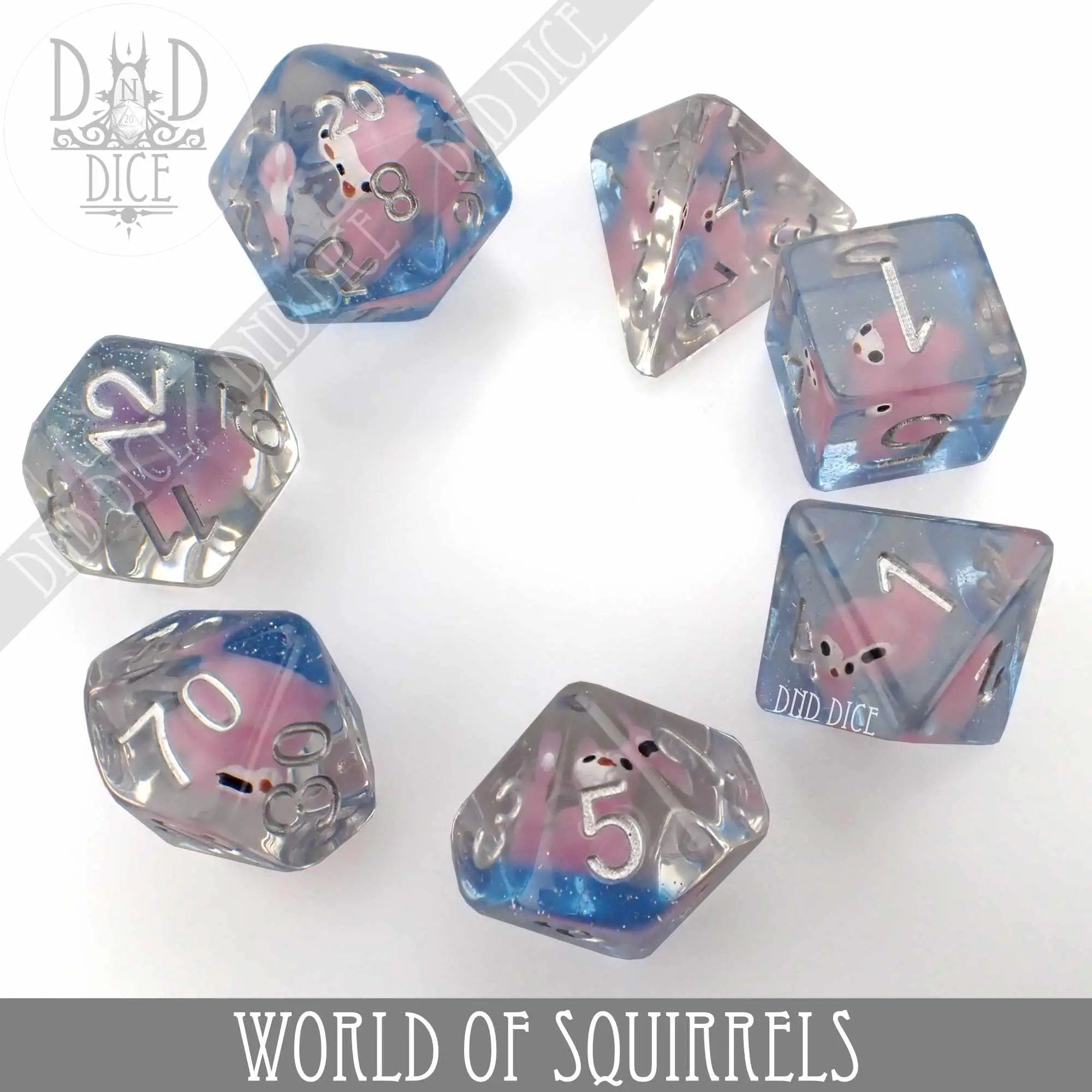 World of Squirrels Dice Set by DNDDICE.COM