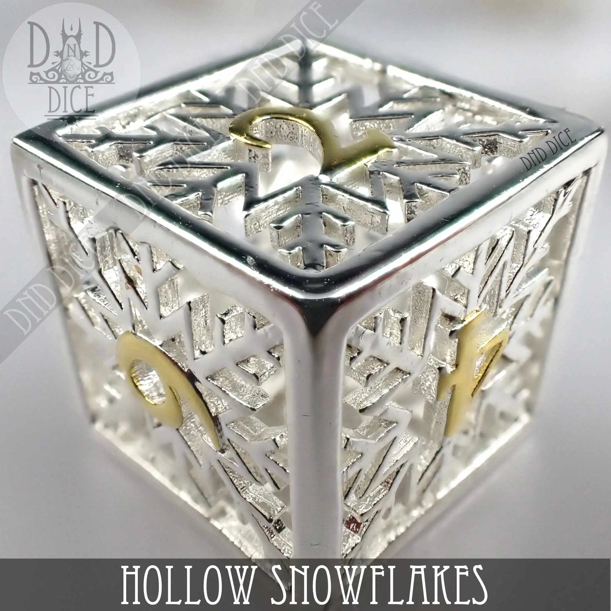 Snowflakes Metal Dice Set (Gift Box) by DNDDICE.COM
