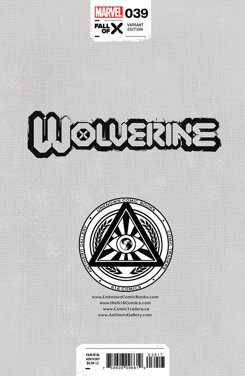 Wolverine #39 [Fall] Unknown Comics Stephen Segovia Exclusive Virgin Var (11/22/2023) by Unknown Comic Books