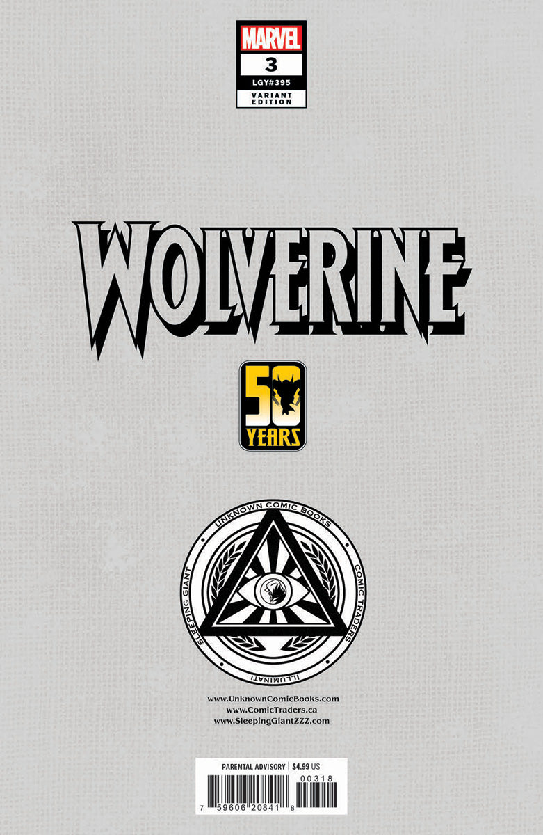 WOLVERINE #3 UNKNOWN COMICS MICO SUAYAN CONNECTING COVER EXCLUSIVE VIRGIN VAR (11/20/2024) by Unknown Comic Books