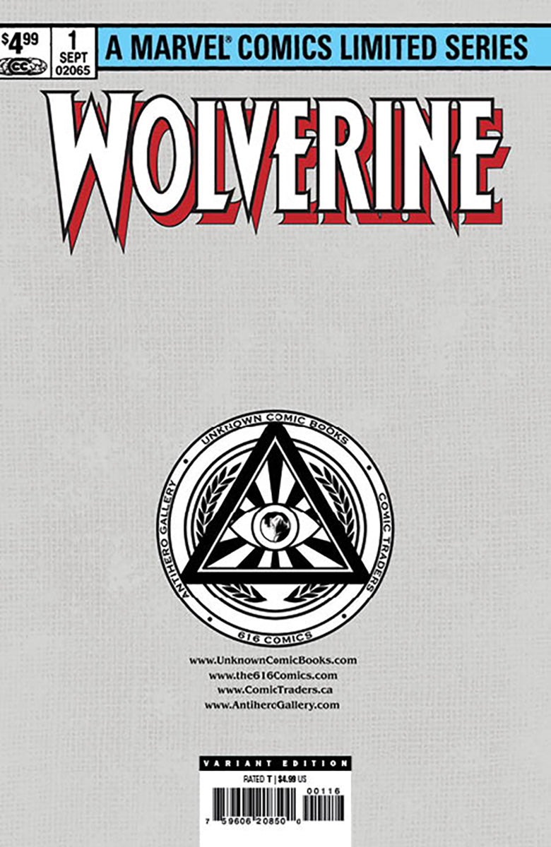 Comic book cover of 'Wolverine' with a gray background and Marvel logo.