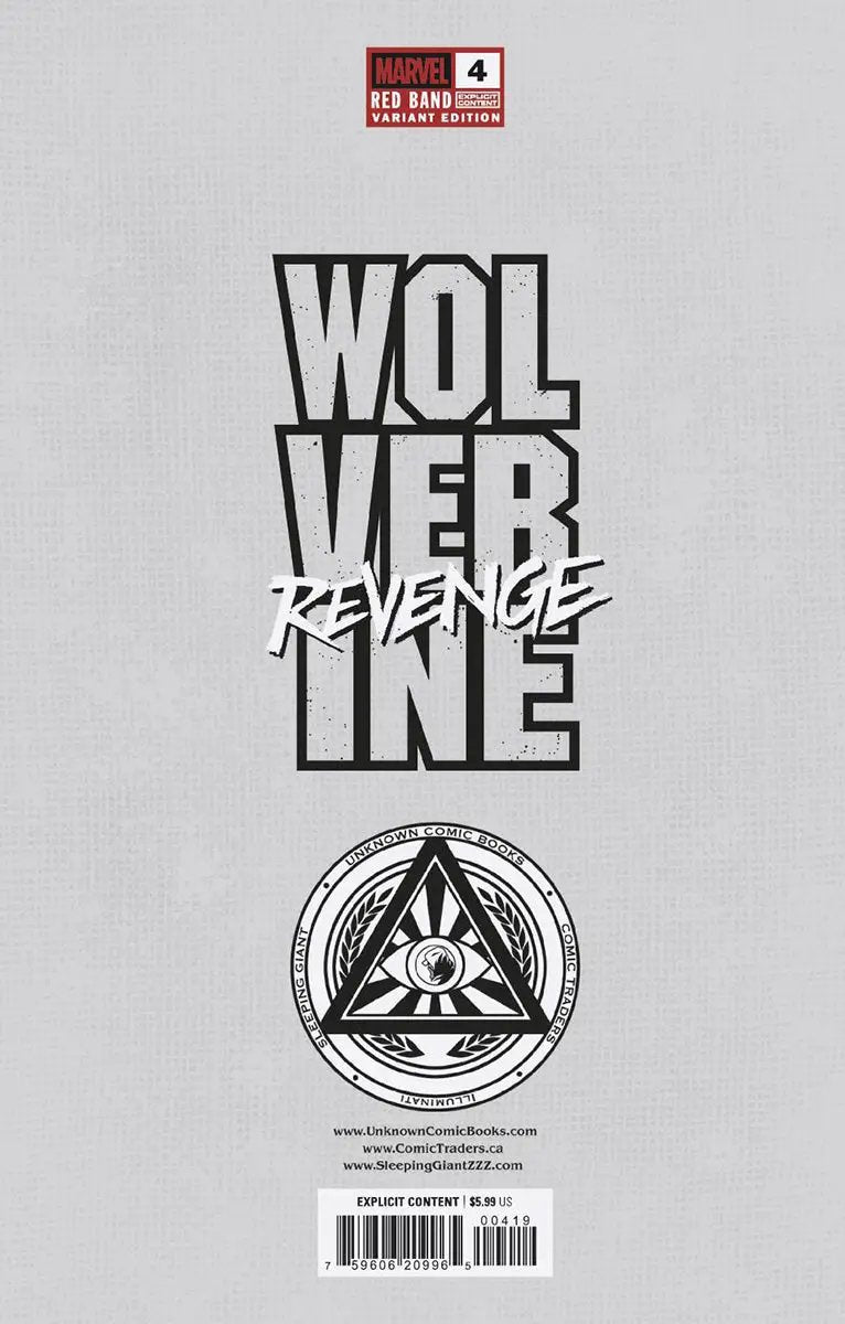 Wolverine: Revenge - Red Band #4 Unknown Comics MICO SUAYAN Connecting Cover Exclusive Var [Polybagged] Explicit Content (01/22/2025) by Unknown Comic Books