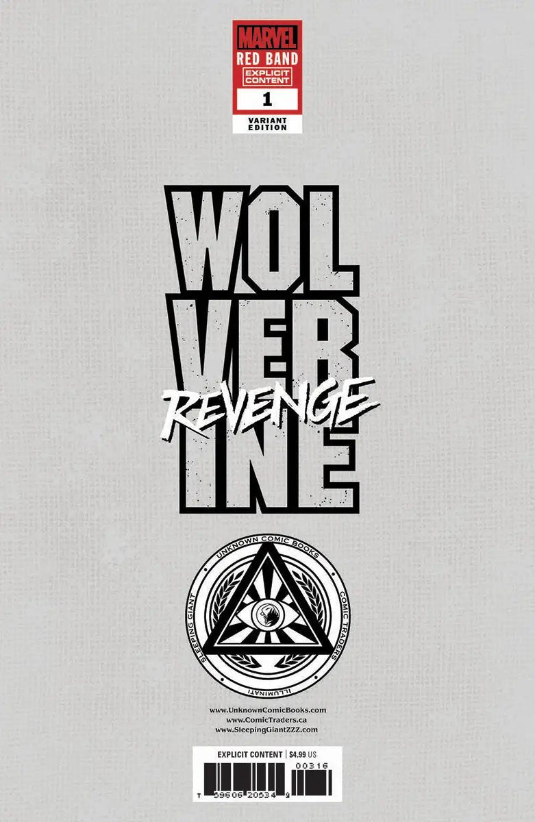 Wolverine: Revenge - Red Band #1 Unknown Comics Puppetter Lee Exclusive Virgin Var [Polybagged] Explicit Content (08/21/2024) by Unknown Comic Books