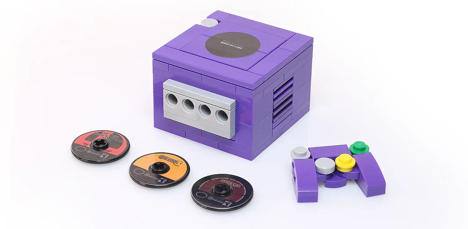 Custom Pretendo BrickCube 2001 Video Game Console made using LEGO parts by B3 Customs