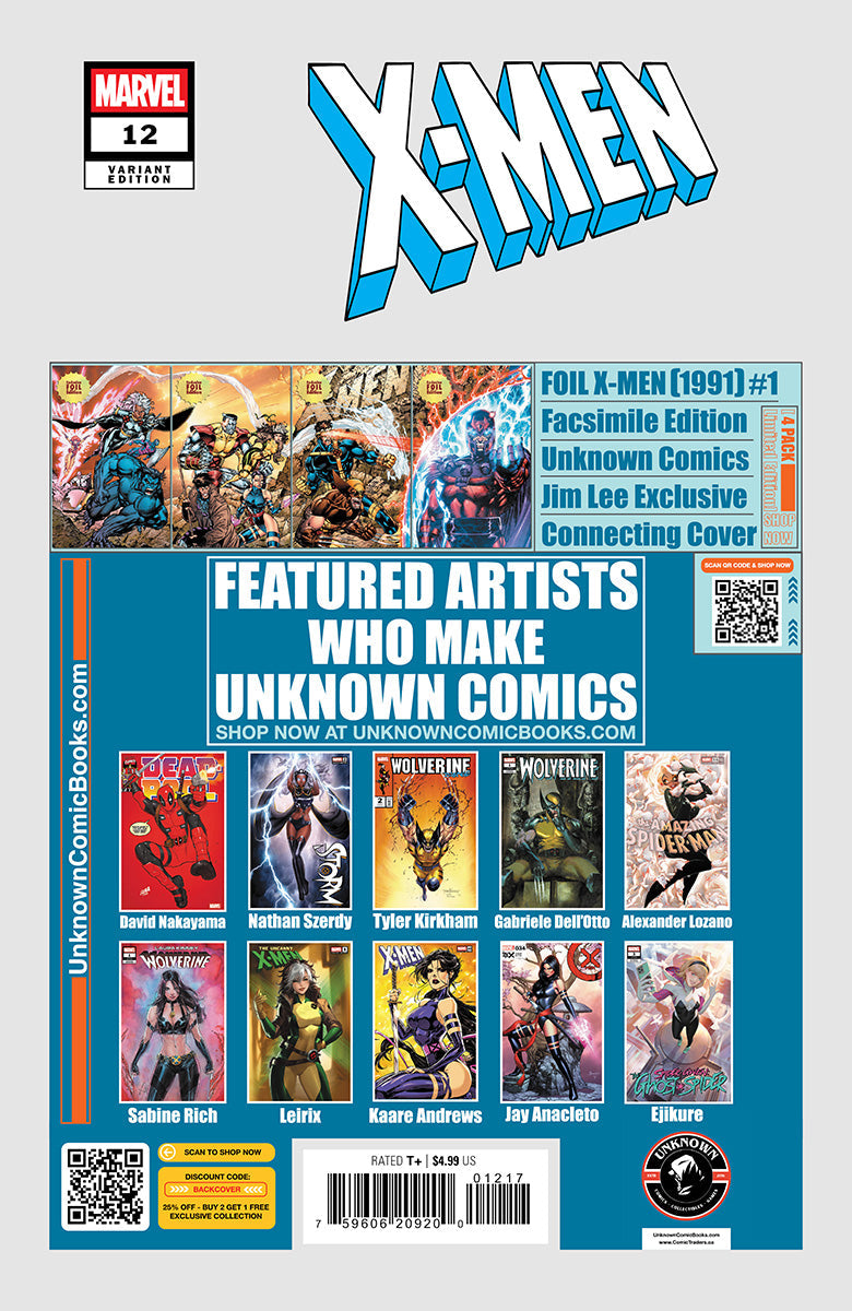 X-Men #12 Unknown Comic Tyler Kirkham Connecting Cover Exclusive Var (02/26/2025) by Unknown Comic Books