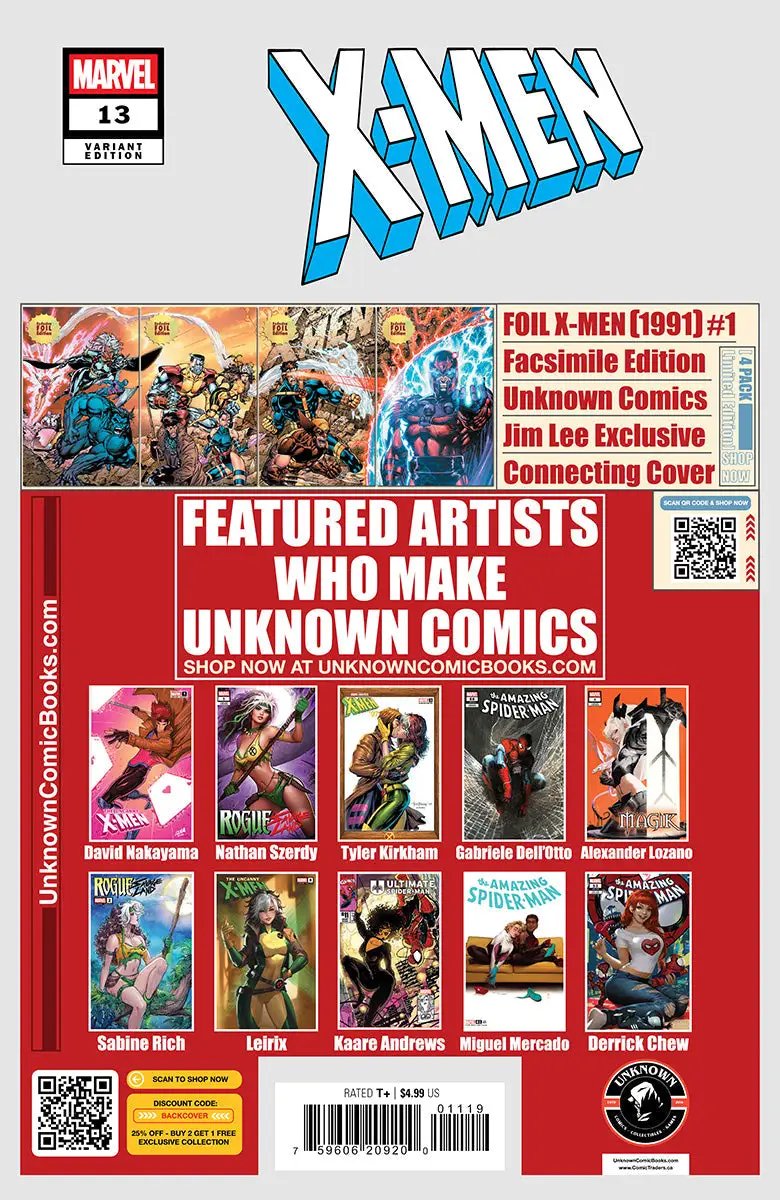 X-Men #13 Unknown Comic Miguel Mercado Exclusive Virgin Var (03/12/2025) by Unknown Comic Books