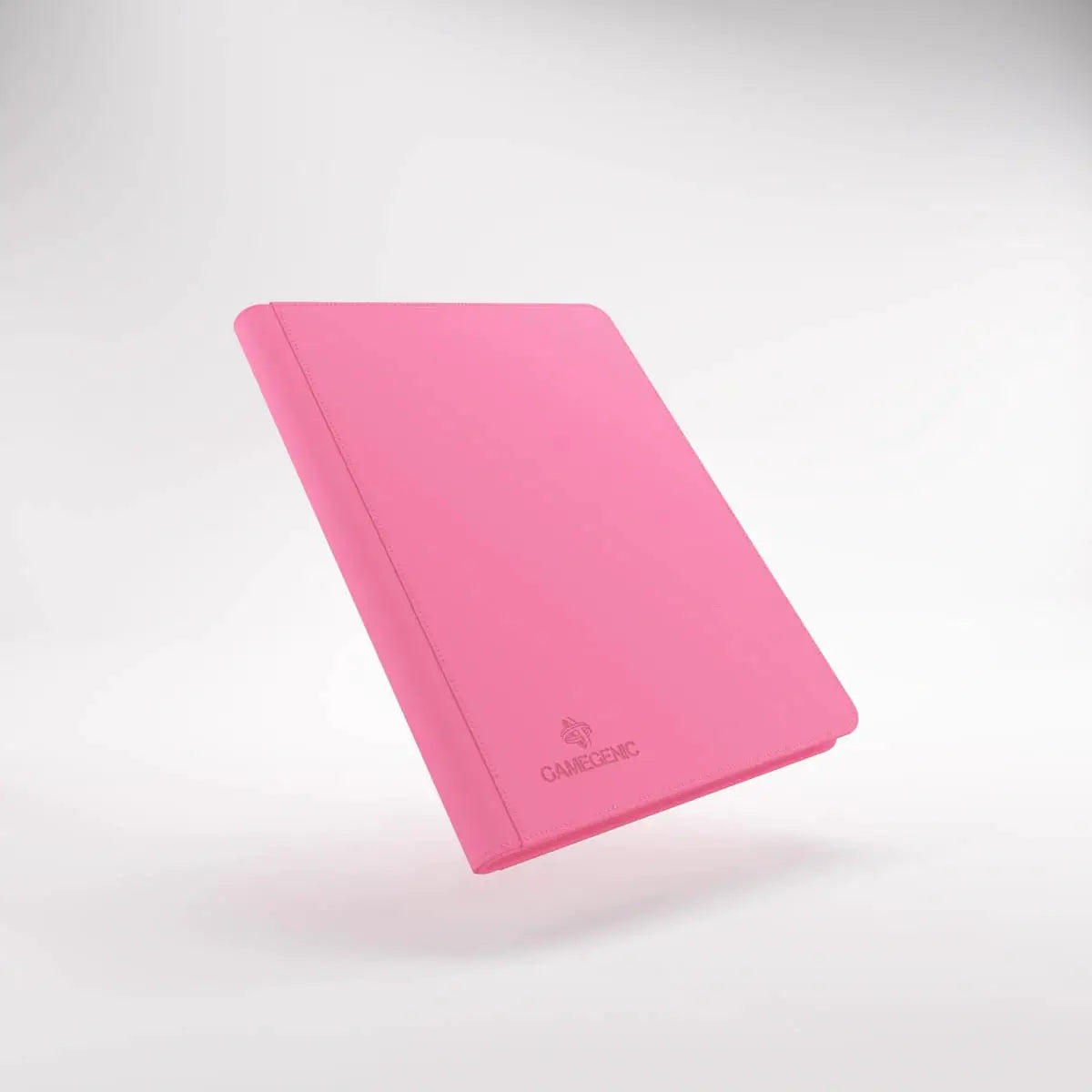 Pink ZIP-UP ALBUM with 18 pockets from THE MIGHTY HOBBY SHOP, featuring a zipped cover and organized storage for collectibles.