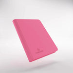 Pink zip-up album with 8-pocket pages for storing and organizing collectible cards or photos.