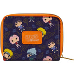 Naruto Pop! Group Print wallet by THE MIGHTY HOBBY SHOP featuring colorful Naruto characters on a fabric wallet design