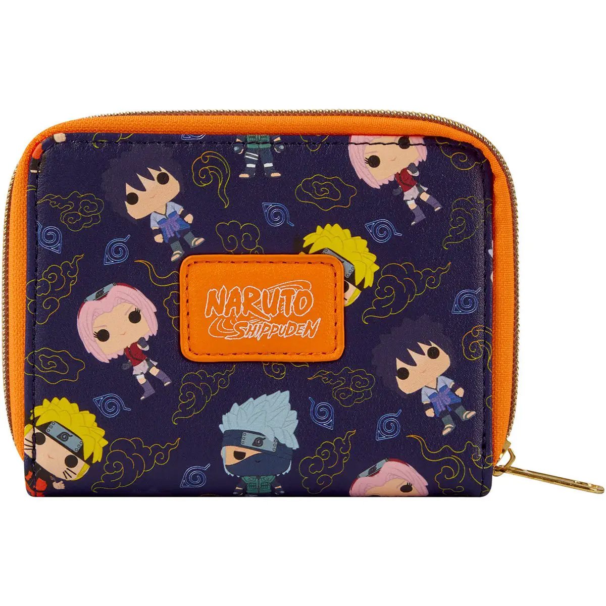 Naruto Pop! Group Print wallet by THE MIGHTY HOBBY SHOP featuring colorful Naruto characters on a fabric wallet design