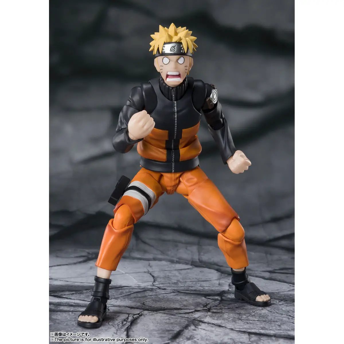 Naruto Uzumaki S.H.Figuarts action figure from Naruto Shippuden, featuring detailed design and vibrant costume details.