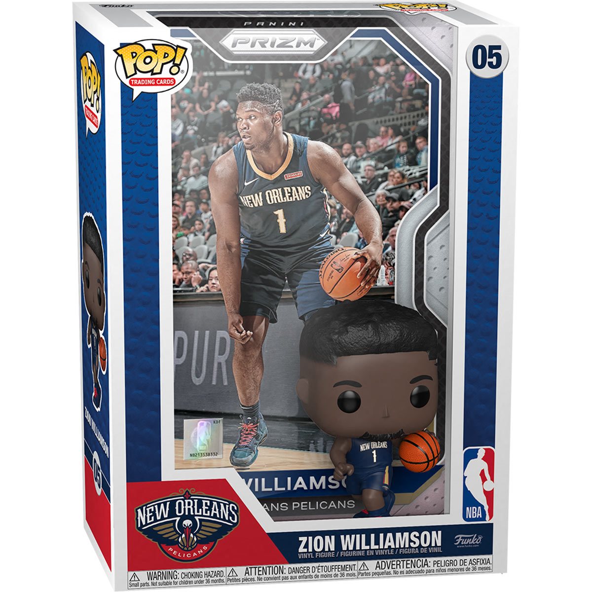 Pop! Zion Williamson trading card featuring collectible basketball player from THE MIGHTY HOBBY SHOP.