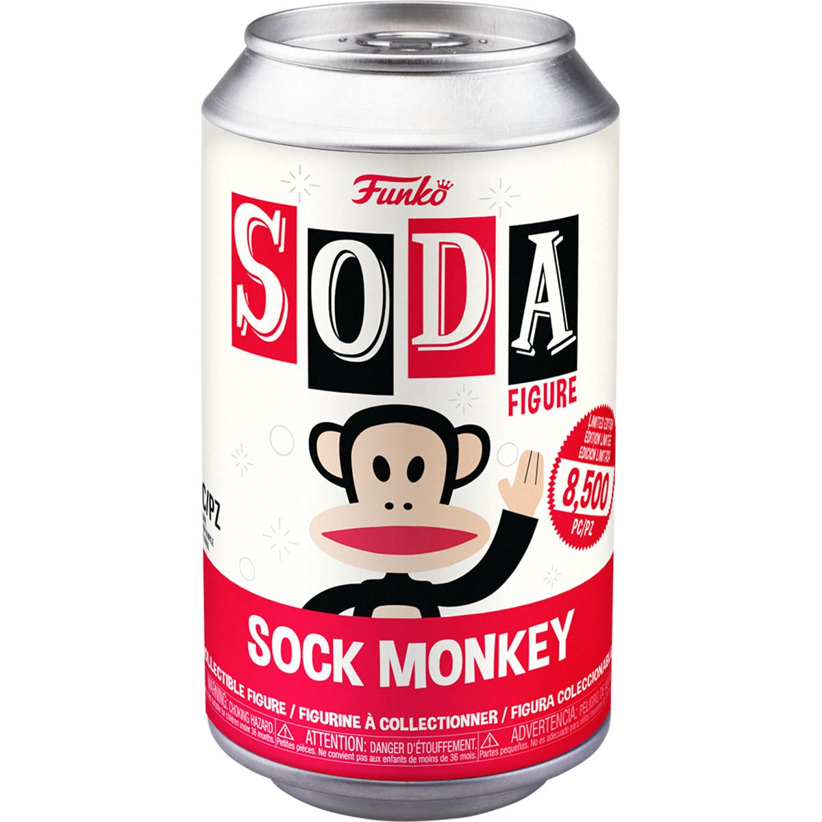 Vinyl SODA Paul Frank Sock Monkey collectible figure by THE MIGHTY HOBBY SHOP, detailed cartoon-style toy with vibrant colors.