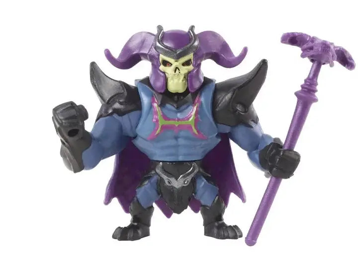 Skele-God Eternia Minis figure from Masters of the Universe Revelation, detailed action figure with skeletal design and vibrant colors.