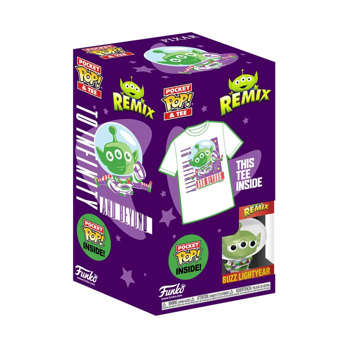 Disney Alien Buzz Pocket Pop! & Tee from THE MIGHTY HOBBY SHOP, featuring a colorful graphic T-shirt with pop culture design.