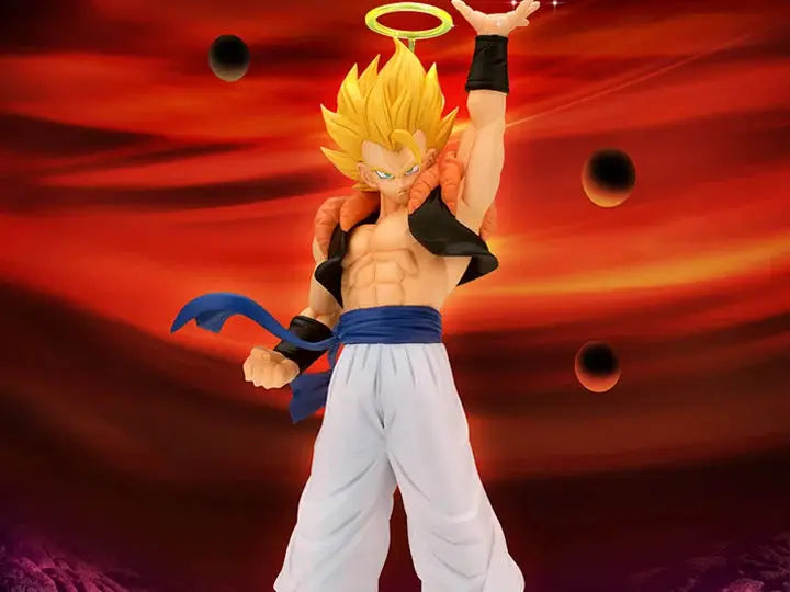 Super Saiyan Gogeta and Janemba action figures from Dragon Ball Z Match Makers by THE MIGHTY HOBBY SHOP, detailed character designs.