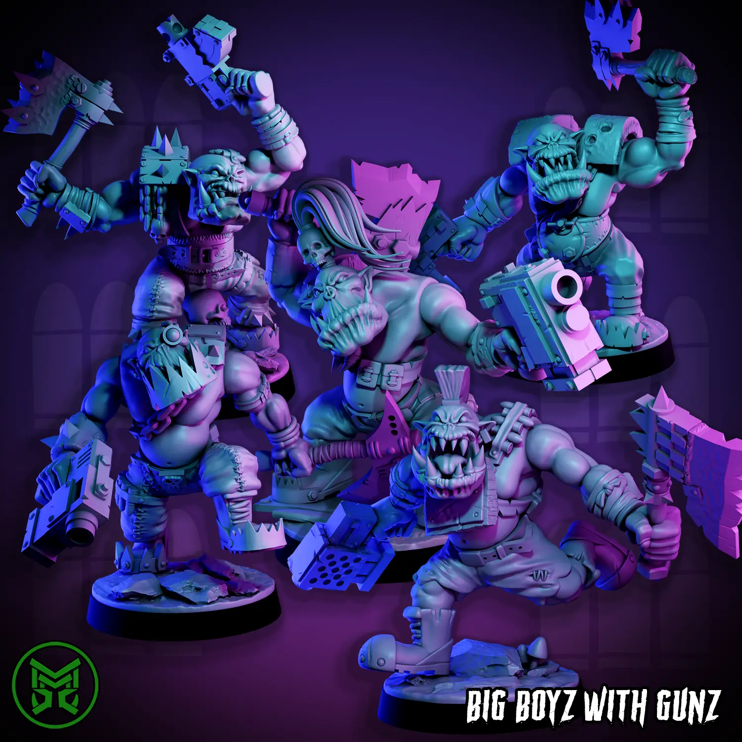 3D Printed Big Boyz with Gunz by Mekka Miniatures by Last Hope Miniatures