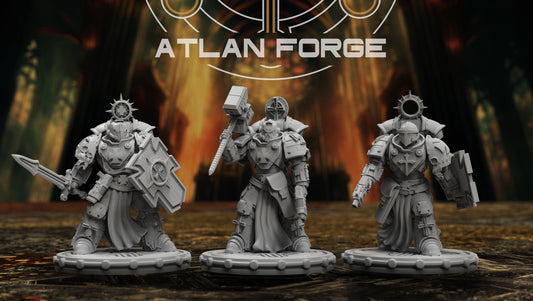 3d Printed Templar Veterans x3 by Atlan Forge Miniatures